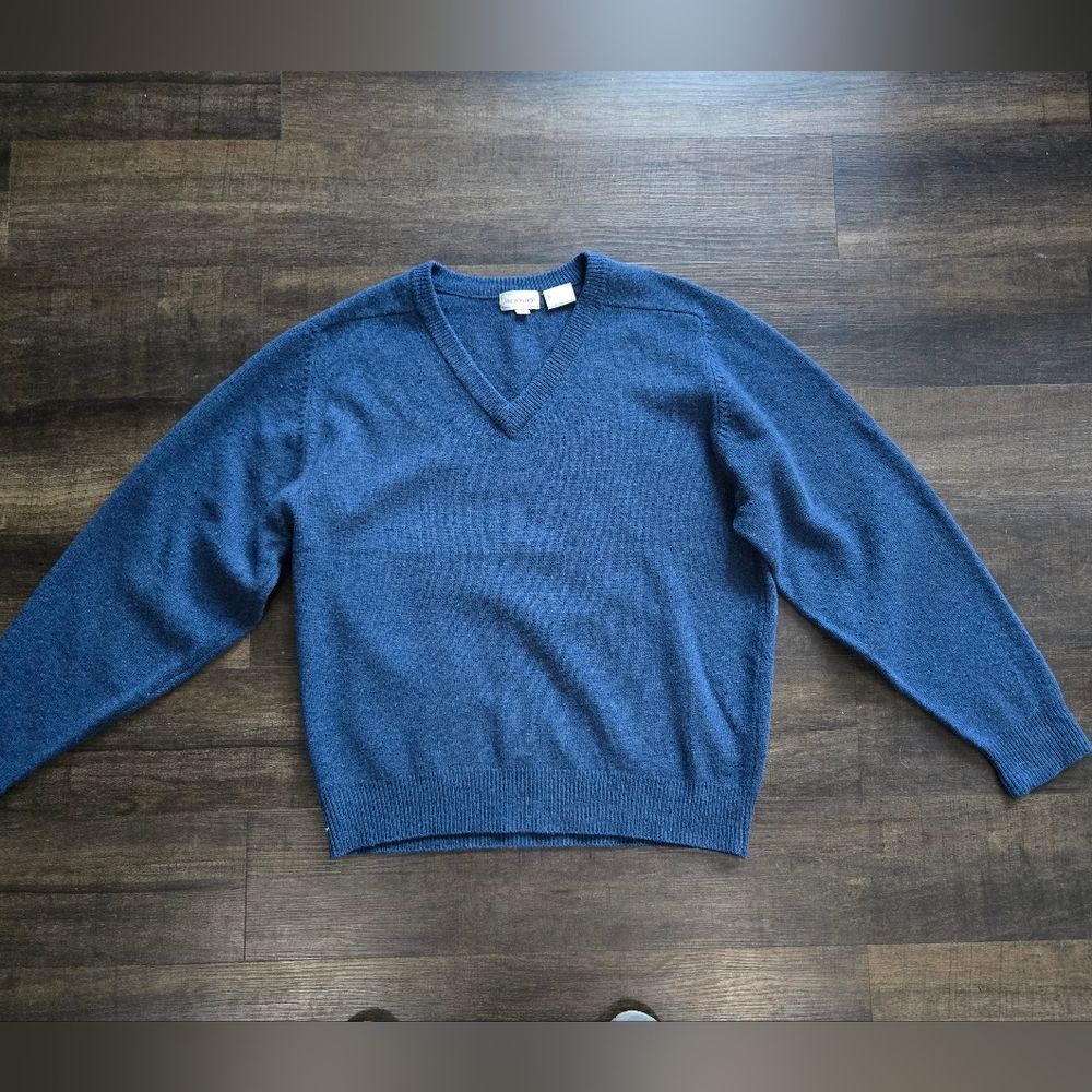 Vintage Jacobson's Lambswool V-Neck Sweater Blue Men's Size M GrandpaCore